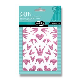 Samolepky Maildor Glitty - Srdce a korunka