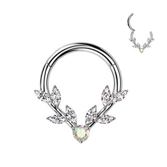 SG115-1210 Ocelový piercing - segment kruh ozdobný