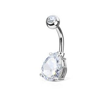 WP01048-C Piercing do pupíku kapka, čirý kámen 10 mm