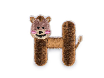 Nažehlovačka písmena - 10 ks - H hnědá světlá