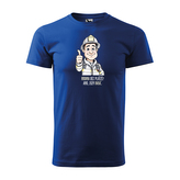 Tričko s potiskem pro hasiče Hrdina bez pláště? Ano, jsem hasič: modré 2XL