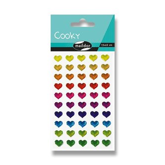 Samolepky Maildor 3D Cooky - Vícebarevná srdce