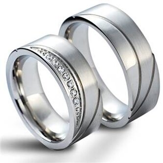 NSS1017 NSS1017 Snubní prsteny chirurgická ocel - pár