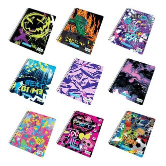 Spirálový sešit "Fantasy colours", A4+, linkovaný, 60 listů, štěně, MITAMA 62620-90069