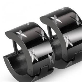 OPN1408 Ocelové náušnice - kroužky černé