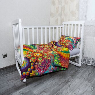 Dětské povlečení do postýlky Barevné obrazce: 100x135 / 40x60