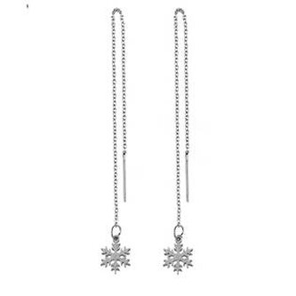 OPN1764-ST Provlékací ocelové náušnice sněhové vločky - kříže