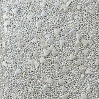 Cukrové zdobení bílé srdce mix 80g - I LOVE CAKES