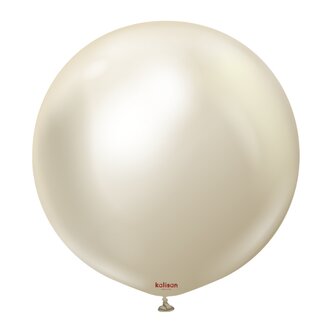 Balonek chromový bílé zlato, Mirror White Gold – 90 cm/36"