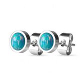 NBP71-OP02 Ocelové náušnice s opály 8 mm