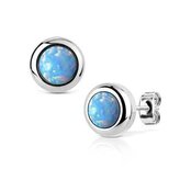 NBP75-OP26 Ocelové náušnice s opály 6 mm