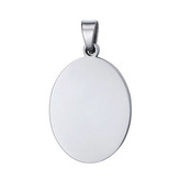 DR1328 Ocelový přívěšek - destička ovál 14 x 24 mm