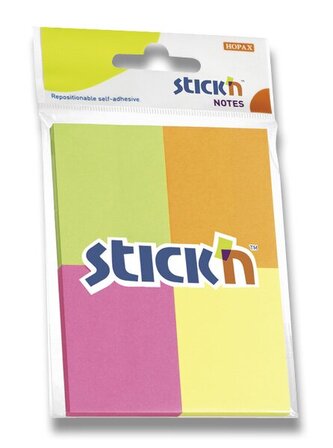 Samolepicí bloček Neon Stick´n Notes - 38 × 51 mm, 4 x 50 listů