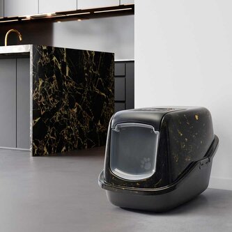 Savic kočičí toaleta NESTOR MARBLE zlatý mramor