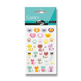 Samolepky Maildor 3D Cooky - Kočky a srdce