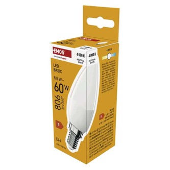 Emos LED žárovka Basic Candle E14 / 8,8 W (60 W) / 806 lm / Neutrální bílá