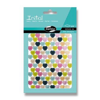 Samolepky Maildor Initial Metallic - Srdíčka