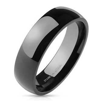 OPR1299-6-60 Ocelový prsten černý, šíře 6 mm