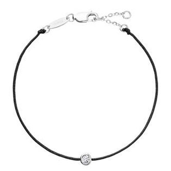 EG7233-K Černý náramek proti uhranutí s kulatým zirkonem