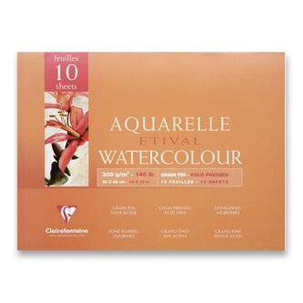 Akvarelový blok Clairefontaine Etival Cold Pressed - 36 x 48 cm, 10 listů, 300 g