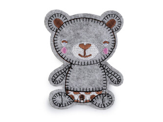 Nažehlovačka medvěd - 10 ks - 3 šedá