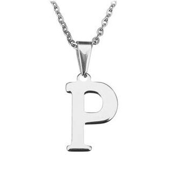 OPD0090-P Ocelový řetízek s přívěškem iniciála "P"