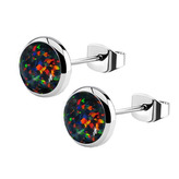 NB2-OP32 Ocelové náušnice s opálem 8 mm