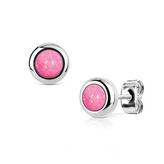 NBP77-OP57 Ocelové náušnice s opály 4 mm