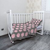 Dětské povlečení do postýlky Velké růžové puntíky: 100x135 / 40x60