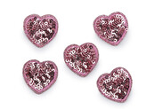 Nažehlovačka srdce s flitry - 10 ks - 4 pudrová