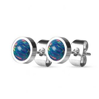 NBP71-OP01 Ocelové náušnice s opály 8 mm