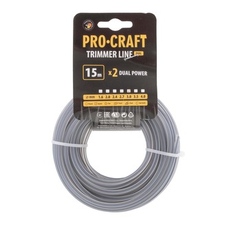 Struna žací (s výstuhou) (3mm) (15m) čtverec PROCRAFT KV/J-3/15 | KV/J-3/15