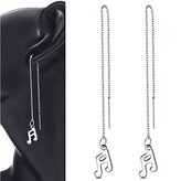 OPN1528-ST Provlékací ocelové náušnice s notami - hudba