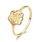 OPR1853-50 Zlacený ocelový prsten růžička