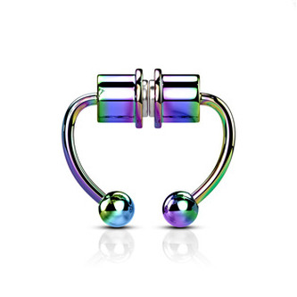 NS0048-W Duhový falešný septum piercing do nosu