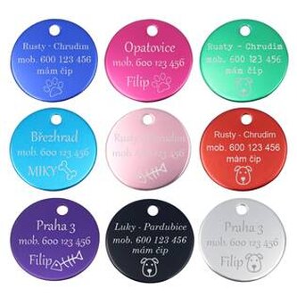 PZ004-G Hliníková psí známka kulatá 25 mm - zelená