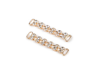 Štrasová ozdoba na oděvy a doplňky 10x50 mm - 10 ks - 2 zlatá