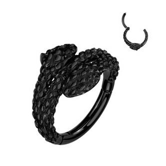 SG112K-1210 Černý ocelový kruh - helix / cartilage piercing had - zvířátka