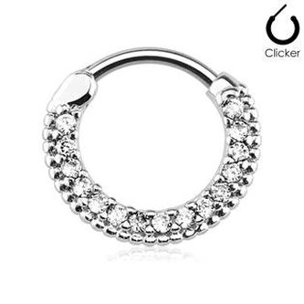 NS0031-C Piercing do nosu - septum, čiré kamínky NS0031-C Piercing do nosu - septum, čiré kamínky