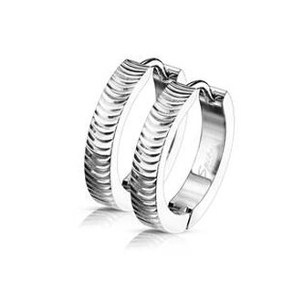 OPN1635-ST Ocelové náušnice s vroubky