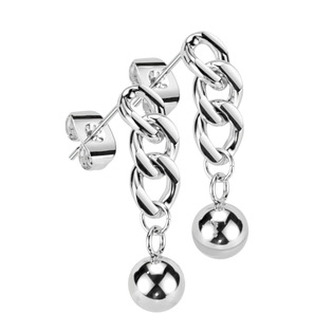 OPN1946-ST Visací ocelové náušnice s kuličkami