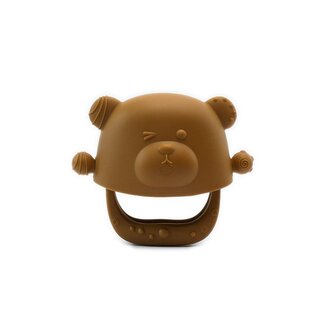 Silikonové kousátko Kidnort Glitre hnědé 3m+