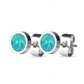 NBP71-OP62 Ocelové náušnice s opály 8 mm