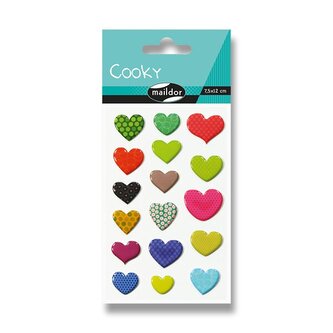 Samolepky Maildor 3D Cooky - Vzorovaná srdce