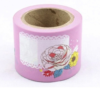 Dekorační lepicí páska - WASHI páska růžová, jmenovky 10 m x 38 mm