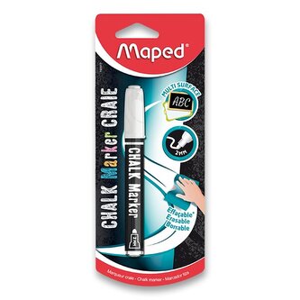 Křídový vícepovrchový popisovač Maped - bílý Křídový vícepovrchový popisovač Maped - bílý