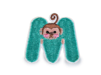 Nažehlovačka písmena - 10 ks - M tyrkys sv.