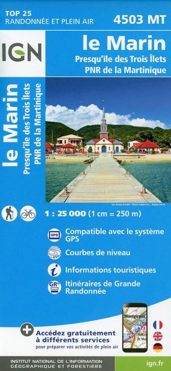 Le Marin presqu'île des trois îlets 1:25 000