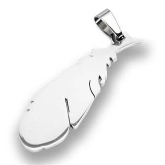 DR1168 Ocelový přívěšek pírko