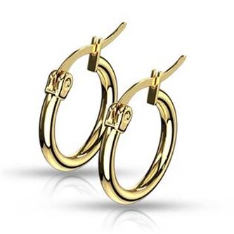 OPN1190-15 Zlacené ocelové náušnice - kruhy 15 mm